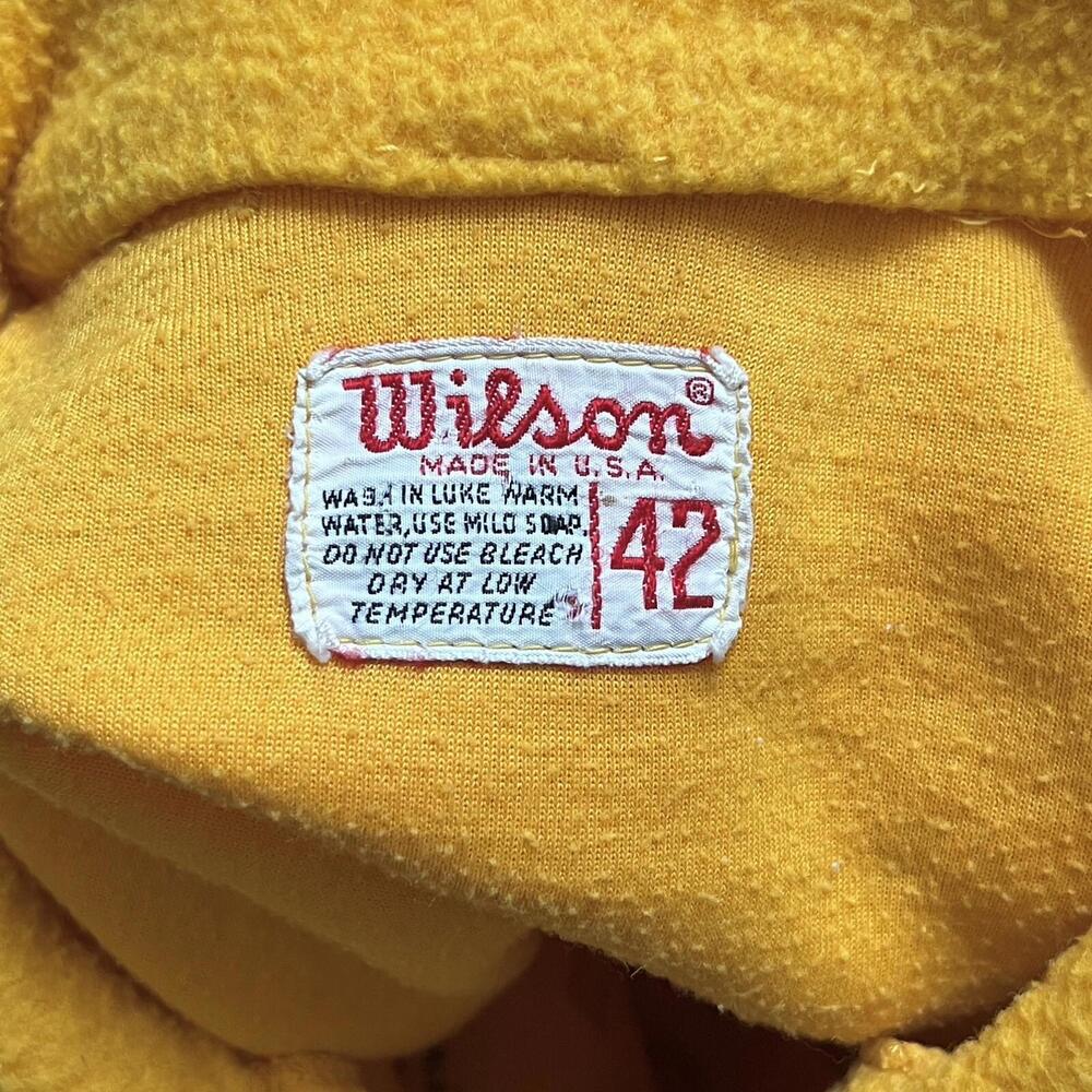 Vintage Wilson Fleece Full Zip Jacket Sz 42 Circa 60s-80s OWOSSO Swim - ZIP FLAW - Picture 5 of 15